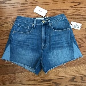 Frame Le Vintage Cropped denim Shorts